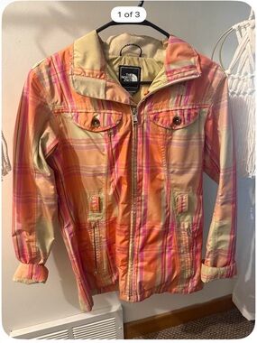 The North Face Plaid Lightweight Jacket - Pink/Orange